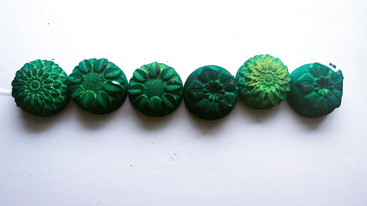 Deep Green Flowers (Set of 6)