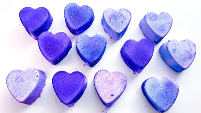 Neon Purple Hearts Mini Mass (Set of 12)