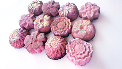 Dusty Purple and Gold Flower Mini Mass (Set of 12)