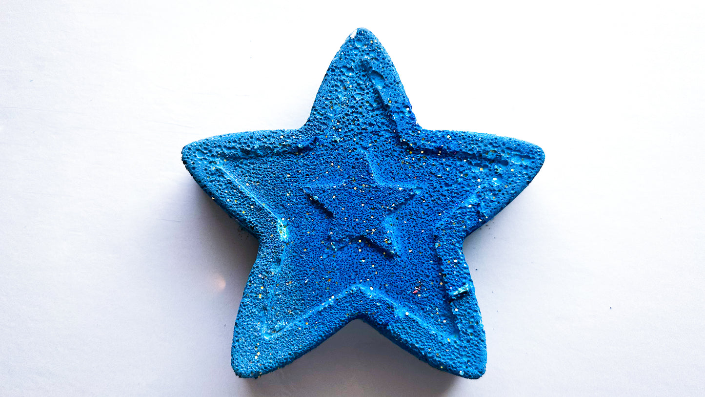 Glitter Blue 3D Star