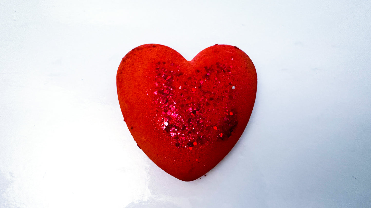 Juicy Red Glitter Medium 3D Heart