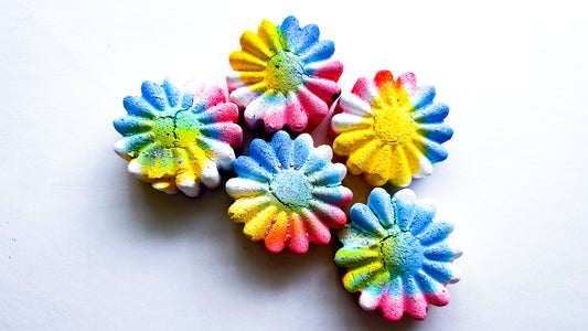 Lisa Frankie Rainbow Flowers * Set of 5 *