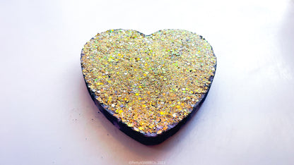 Gold Glitter Heart Slab