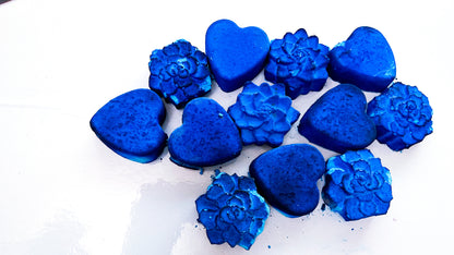 Neon Blue Flowers and Hearts Mini Mass (Set of 12 J.Asmr.Marie Reforms)