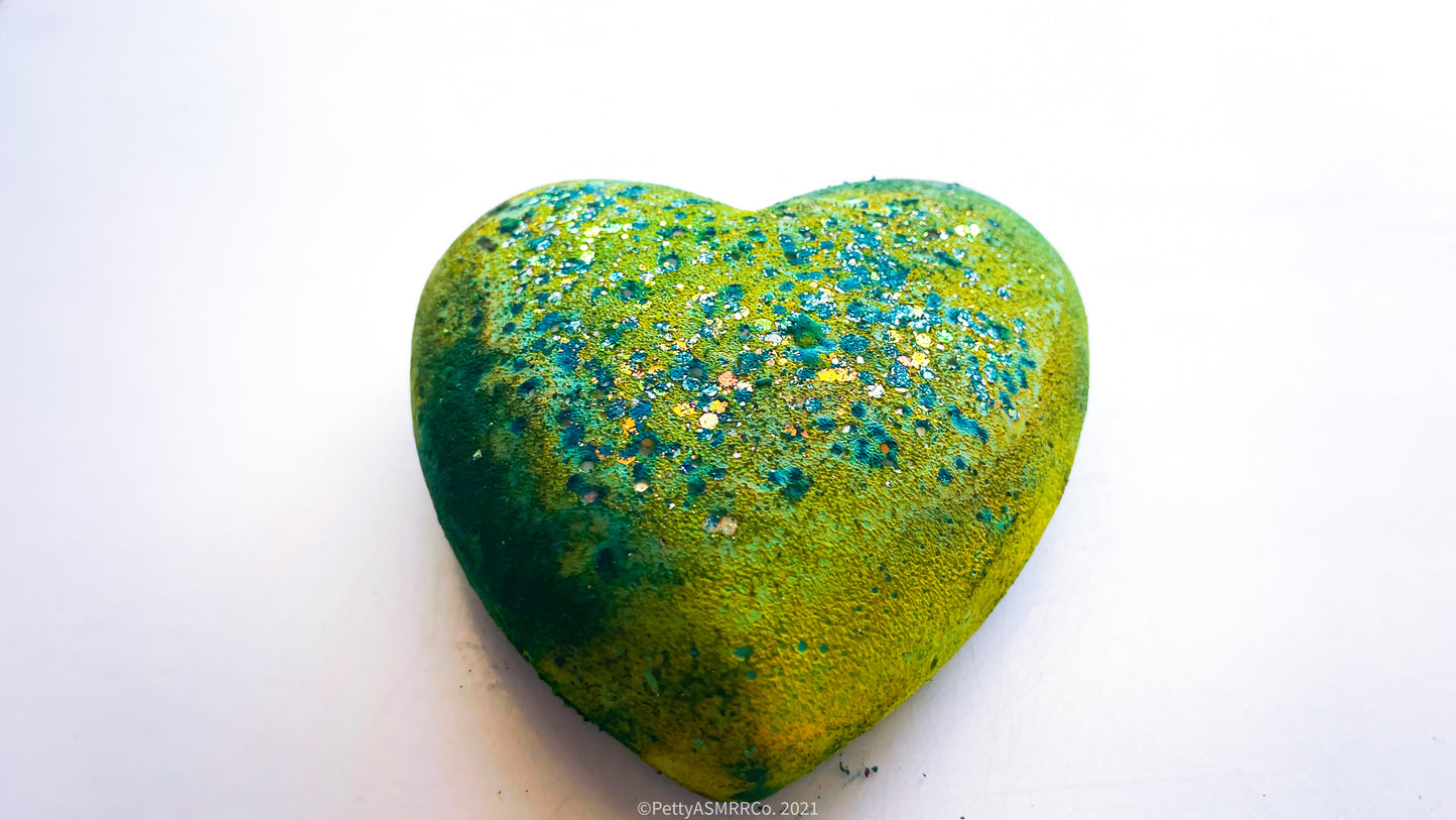 Green Goblin Glitter 3D Heart