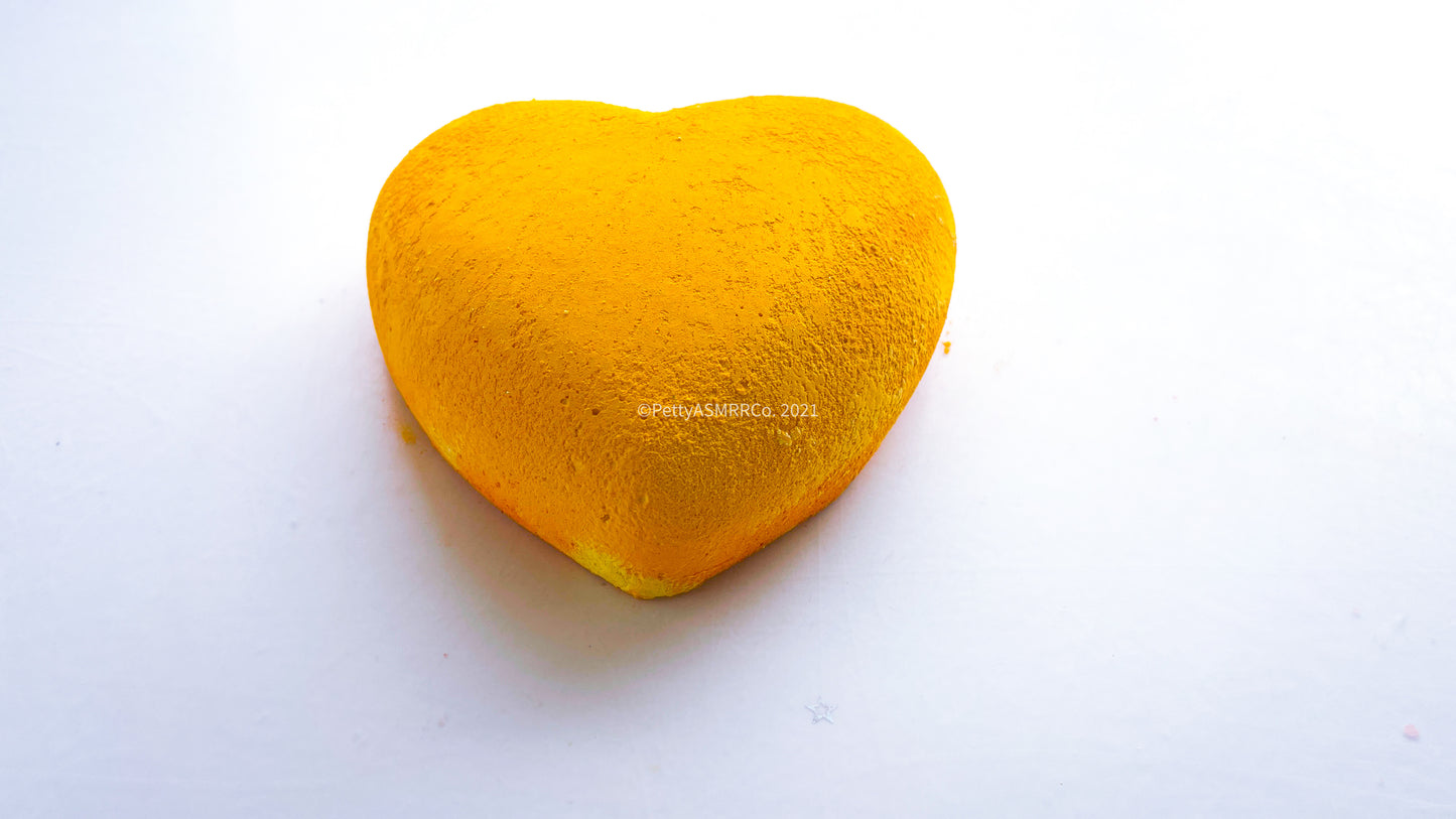 Fluffy Lemon Yellow 3D Heart