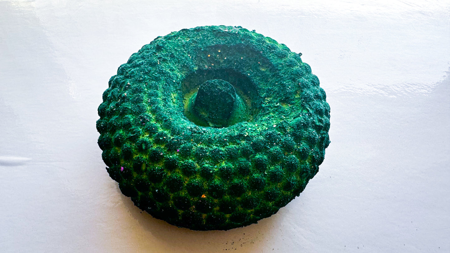 Medium Goblin Green Spiral Donut