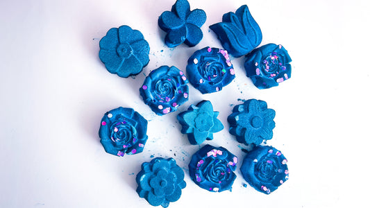 Royal Blue Flowers Mini Mass (Set of 12)