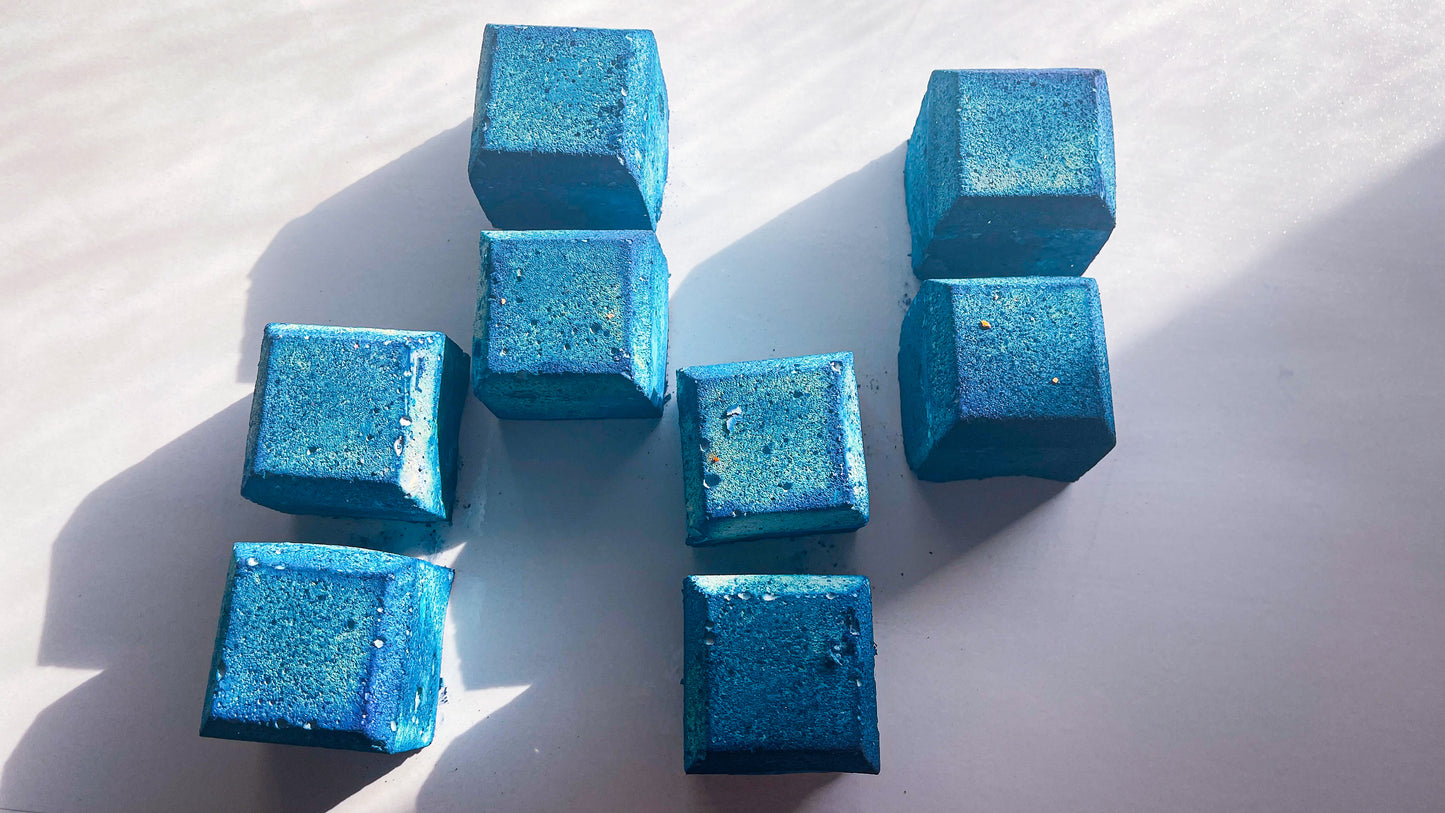 Ocean Blue Square Poppers (Set of 8)