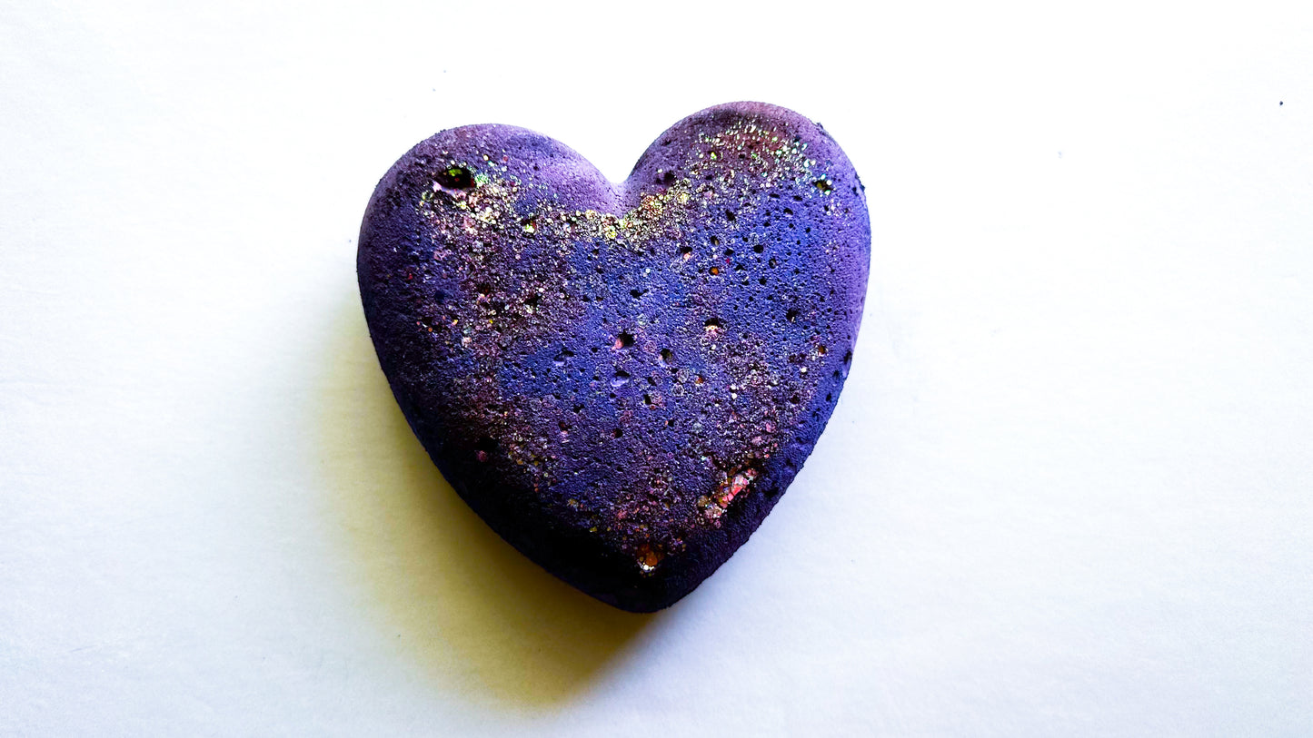 Purple Gold Galaxy Medium 3D Heart