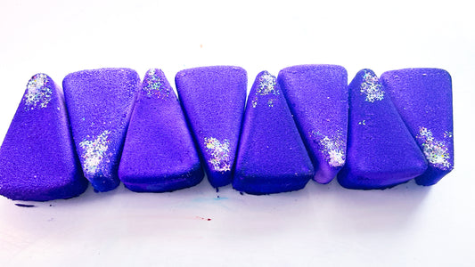 Neon Purple Glitter Triangles (Set of 8)