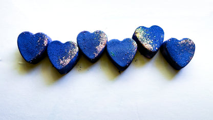 Blurple Berry Glitter Hearts (Set of 6)