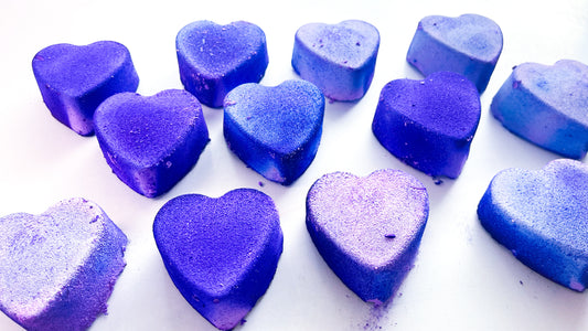 Neon Purple Hearts Mini Mass (Set of 12)