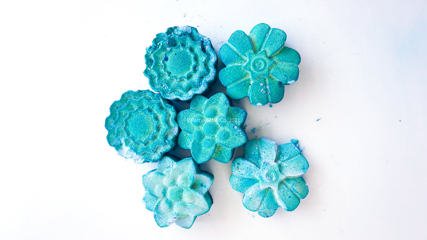 Teal Flowers (Set of 6)