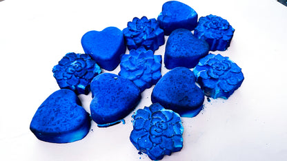 Neon Blue Flowers and Hearts Mini Mass (Set of 12 J.Asmr.Marie Reforms)