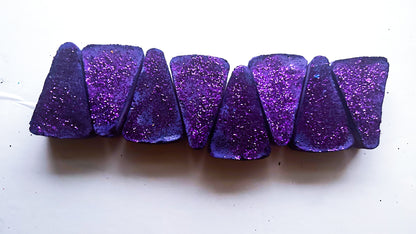 Vibrant Purple Glitter Triangles (Set of 8 *J.Asmr.Marie Reforms*)