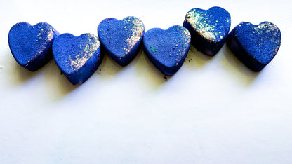 Blurple Berry Glitter Hearts (Set of 6)