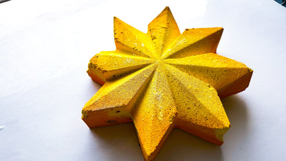 Yellow Glitter Extra Large 3D Star *Chipped point*