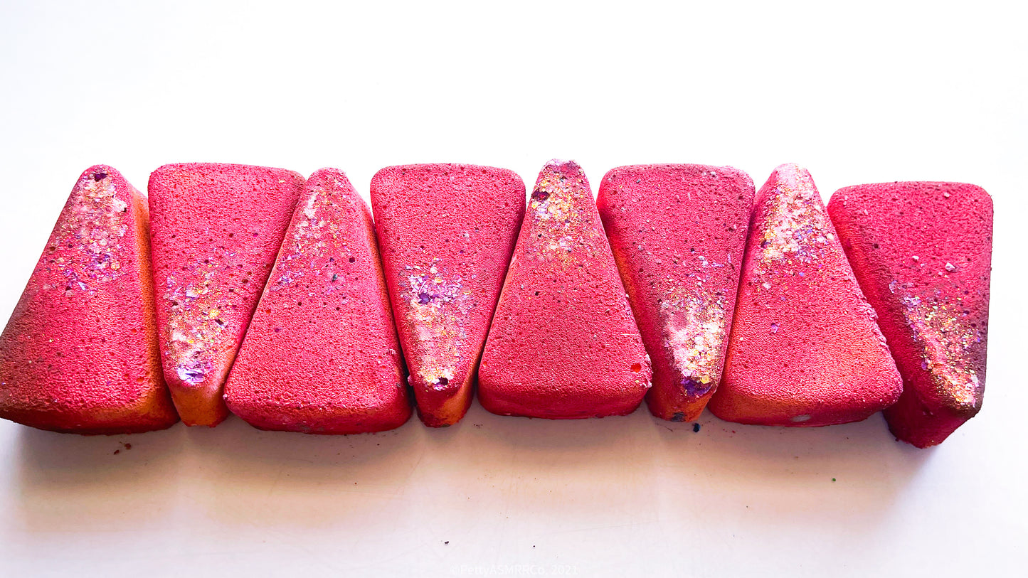 Berry Pink Glitter Triangles (Set of 8)