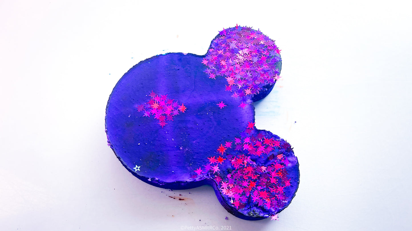 Neon Purple Sparkle Mickey Slab