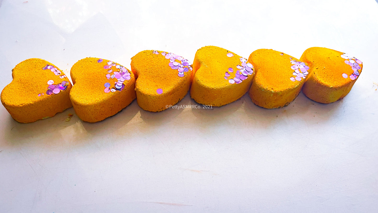 Zesty Lemon Glitter Hearts (Set of 6)