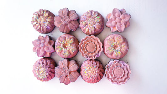 Dusty Purple and Gold Flower Mini Mass (Set of 12)