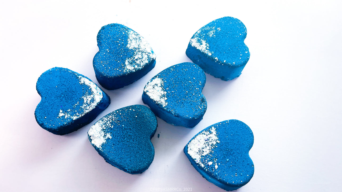 Midnight Blue Hearts (Set of 6)