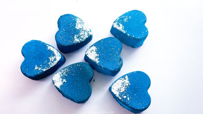 Midnight Blue Hearts (Set of 6)