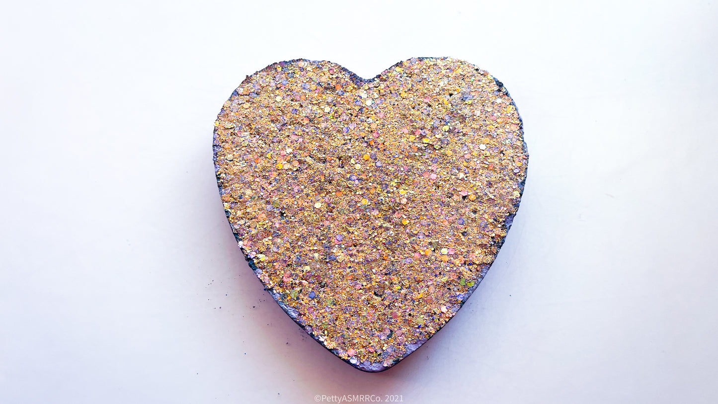 Gold Glitter Heart Slab