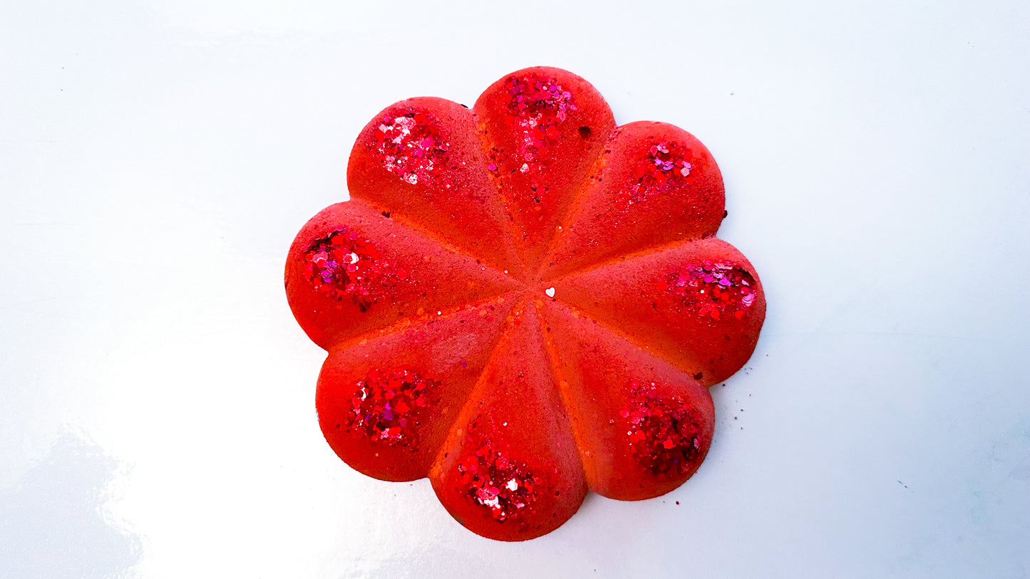 Juicy Red Large Glitter Spiral Bun