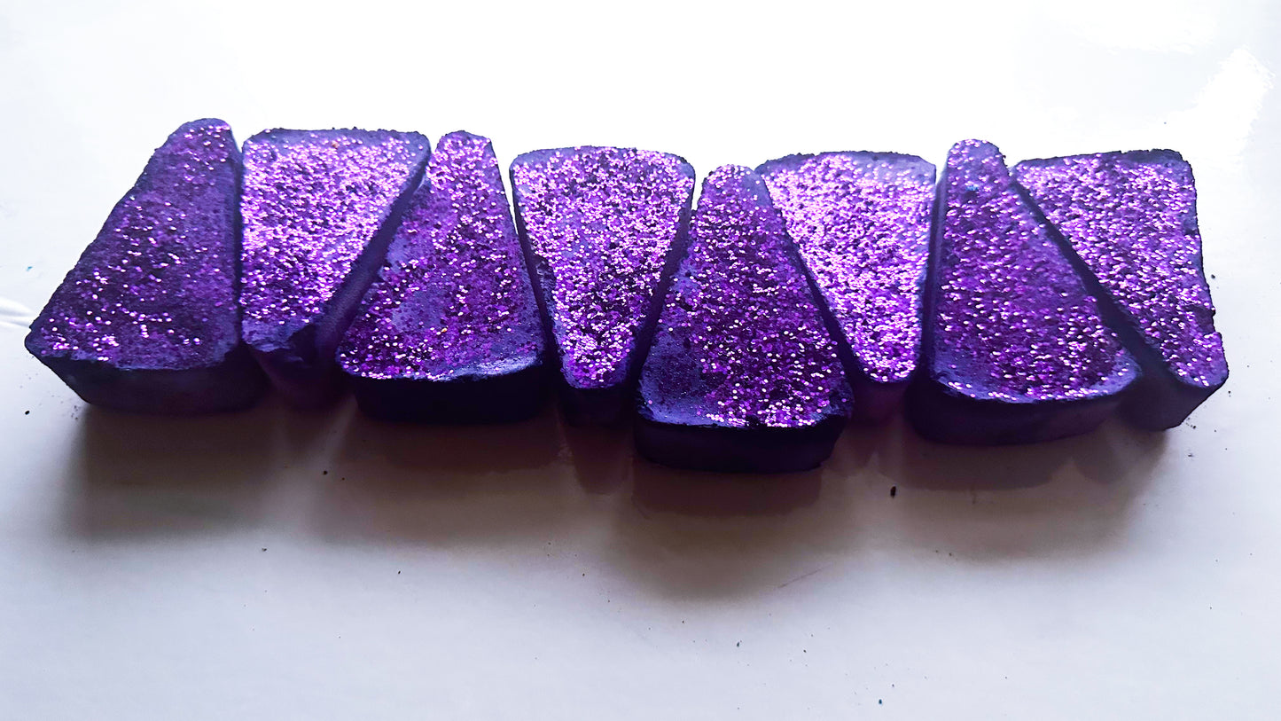 Vibrant Purple Glitter Triangles (Set of 8 *J.Asmr.Marie Reforms*)