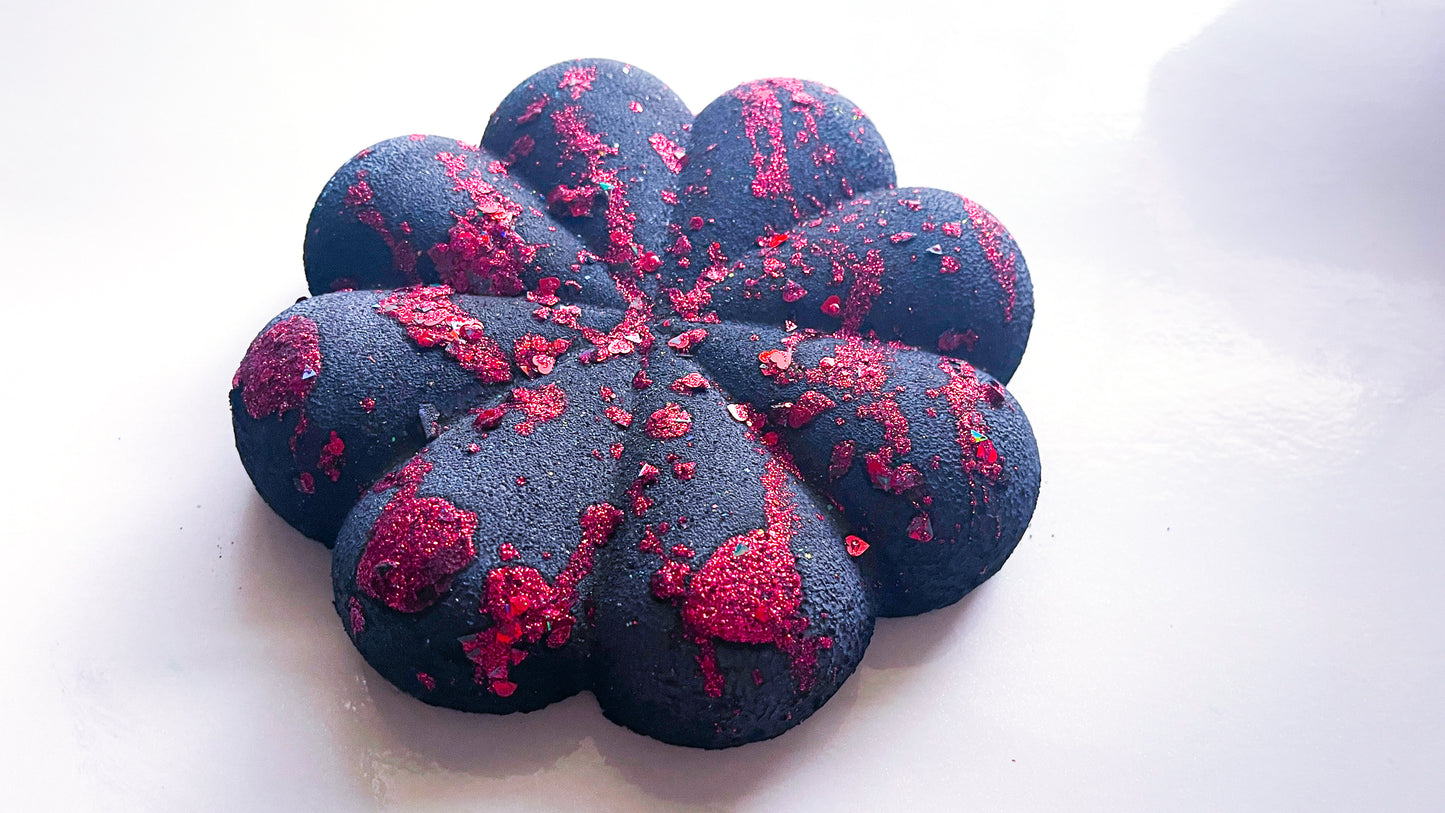 Blood Splatter Purple Spiral Bun