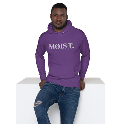 "Moist" PettyASMRRCo Unisex Hoodie (White Letters)